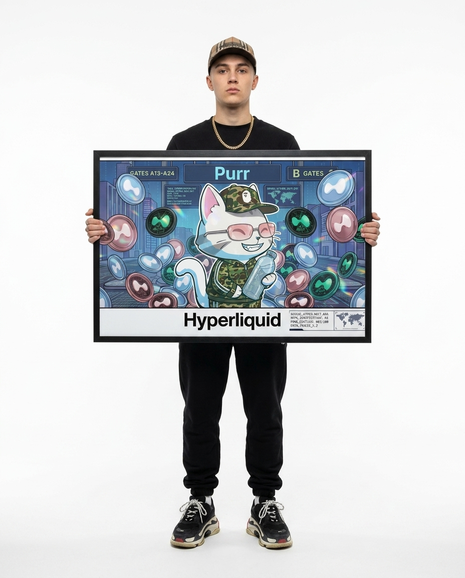 Hyperliquid x Purr - 24 x 36 Poster